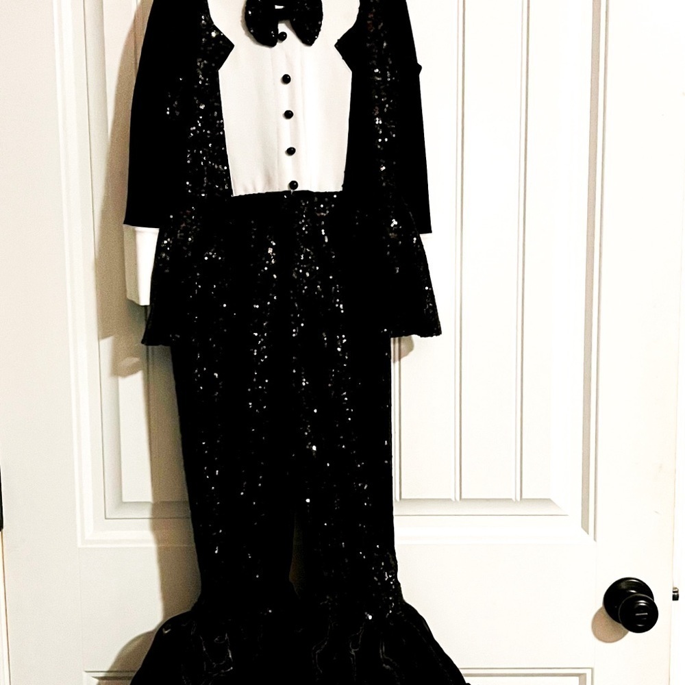 Tuxedo Sequin Jumpsuit